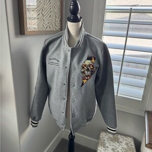 Men’s Ring of Fire skull bomber jacket size small